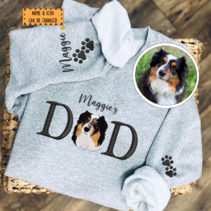 Custom Embroidered Pet Dad Sweatshirt with Pet Name - Personalized Dog Father Gift