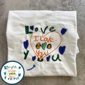 Custom Embroidered Kids Drawing Hoodie from Artwork - Personalized Children's Art Gift