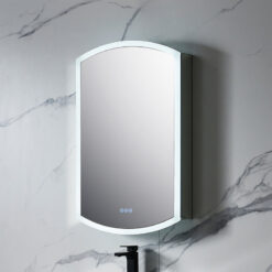 24x38 LED Mirror Medicine Cabinet, Left Hinge, Dimmable, Built-in Defogger