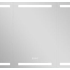 Recessed/Surface Mount LED Medicine Cabinet Mirror with Defogger, 48" x 30" Three Doors