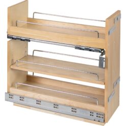 No Wiggle 8" Wide Base Cabinet Under Drawer Pull Out Spice Rack Drawer Filler with Soft Close Slides