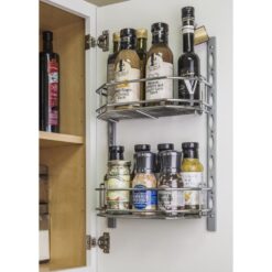 6 Inch Deep 11 Inch Tall Door Mounted Spice Rack System with 2 Adjustable Shelves