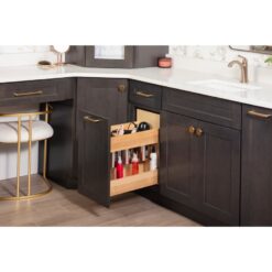 Powered Organizer 11" Wide Plug-In No Wiggle Bathroom Vanity Pull Out Organizer for 15" Standard Door/Drawer Base Cabinet