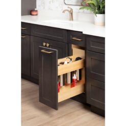 Powered Organizer 8" Wide Plug-In No Wiggle Bathroom Vanity Pull Out Organizer for 12" Standard Door/Drawer Base Cabinet