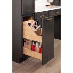 Powered Organizer 11" Wide Plug-In No Wiggle Bathroom Vanity Pull Out Organizer for 15" Standard Full Height Base Cabinet