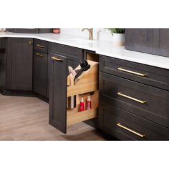 Powered Organizer 8" Wide Plug-In No Wiggle Bathroom Vanity Pull Out Organizer for 12" Standard Full Height Base Cabinet
