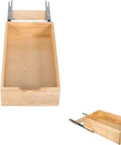 Preassembled 13-1/4"W Wood Soft Close Rollout Shelf / Pull Out Drawer for 15 Inch Base Cabinet Openings - Made in USA