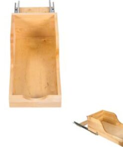 Preassembled 10-1/16 Inch Wide Soft Close High Back Rollout Vanity Shelf System for 12 Inch Base Cabinet Openings