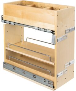 8" Wide Vanity Bathroom Cabinet Pull Out Organizer with Soft Close Slides - For 9" Wide Cabinet