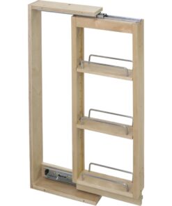 42 Inch Tall 6 Inch Wide Base Filler Pull Out Organizer with Adjustable Shelves and Full Extension Ball Bearing Slides